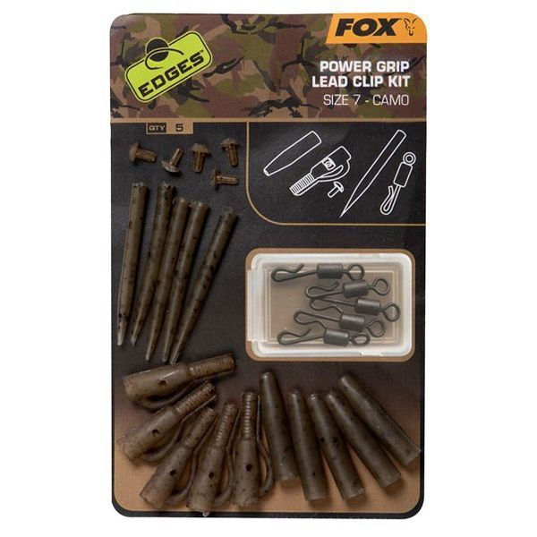 Набор клипс Power Grip для грузила Fox Edges Camo Power Grip Lead Clip kit Size 7 Camo Size 7 5 шт. CAC776 фото