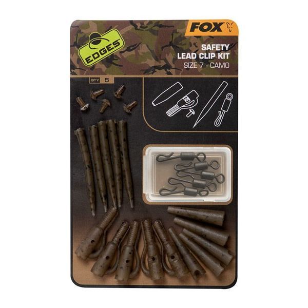 Набір безпечної кліпси для грузила Fox Edges Camo Safety Lead Cip Kit Size 7 Camo Size 7 5 шт. CAC780 фото