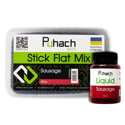 Набір Puhach Baits Stick Flat Mix + Liquid 70 ml – Sausage (Ковбаса) PUN013 фото