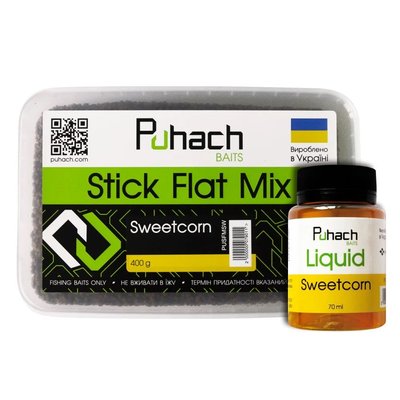 Набір Puhach Baits Stick Flat Mix + Liquid 70 ml – Sweetcorn (Кукурудза) PUN011 фото
