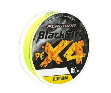 Flagman BlackFire PE X-4 150м 0.08мм Fluo Yellow X4B-008 фото