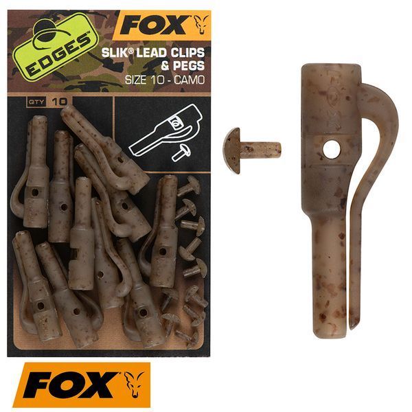 Набір кліпс Slik для грузила Fox Edges Camo Slik lead clip + pegs CAC809 фото