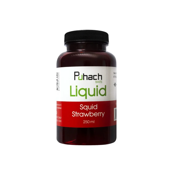 PUHACH BAITS LIQUID 250 ML - SQUID STRAWBERRY (КАЛЬМАР/ПОЛУНИЦЯ) PUL25SS фото