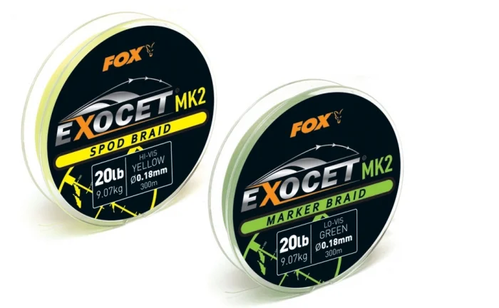 Fox Exocet MK2 Spod Braid Yellow 0.18mm 20lb CBL013 фото