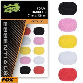 Пінні циліндри для насадки Fox Edges Foam Barrels Mixed Colour 7mm 10 шт. CAC940 фото