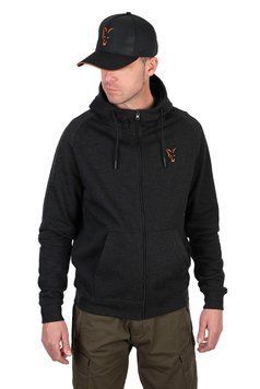 Толстовка Fox Collection Lightweight Hoodie Black Marl Orange Logo CCL194 фото