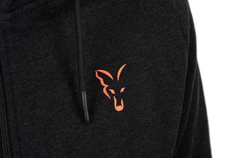 Толстовка Fox Collection Lightweight Hoodie Black Marl Orange Logo CCL194 фото