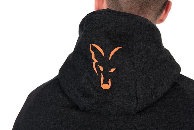 Толстовка Fox Collection Lightweight Hoodie Black Marl Orange Logo CCL194 фото