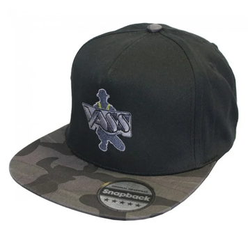 Кепка Vass Snapback Black with Black/Grey Camo Peak 100% Cotton VB691/835 фото