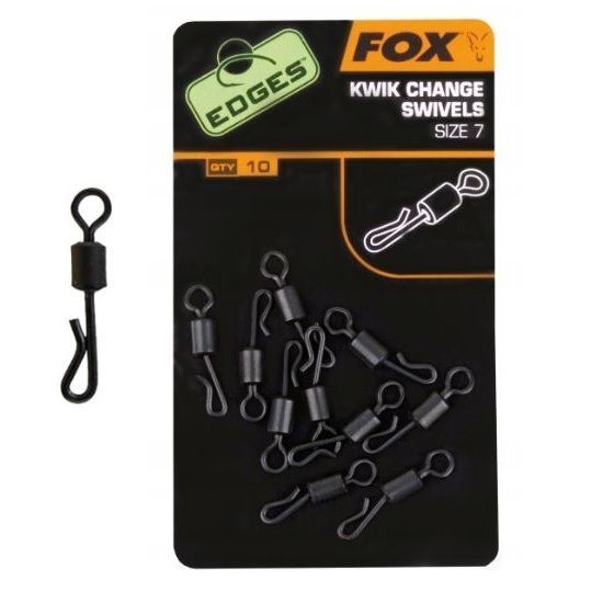 Швидкозмінні вертлюги Fox Edges Kwik Change Swivels Size 7 10 шт. CAC485 фото